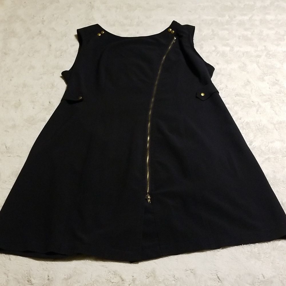 T. Milano Dress Womens Size18W Blue Sleeveless Zipper Front